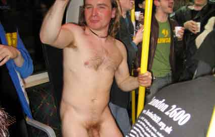 Naked reveller, Circle Line tube party